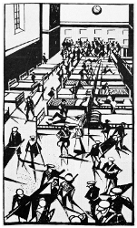 'A Futurist's Impression – The Receiving Hall' by CRW Nevinson
