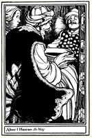 Illustration by W Heath Robinson to the story of 'Abou-I-Hassan the Wag' in 'The True Annals of Fairyland - the Reigh of Old King Cole' (1901)