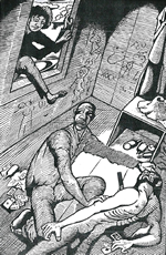 Illustration for The Adventures of Huckleberry Finn, 1948 by Edward Burra. 