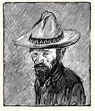 Portrait of D.H. Lawrence by Simon Brett from 'The Folio Golden Treasury'