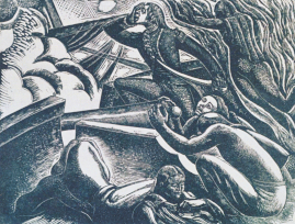 'The Critical Instant in the Fight between the Serapis and the Homme Richard' by Leon Underwood